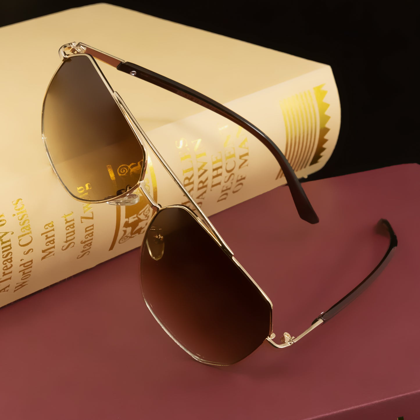 Climox Gold And Brown D12 Edition Sunglasses