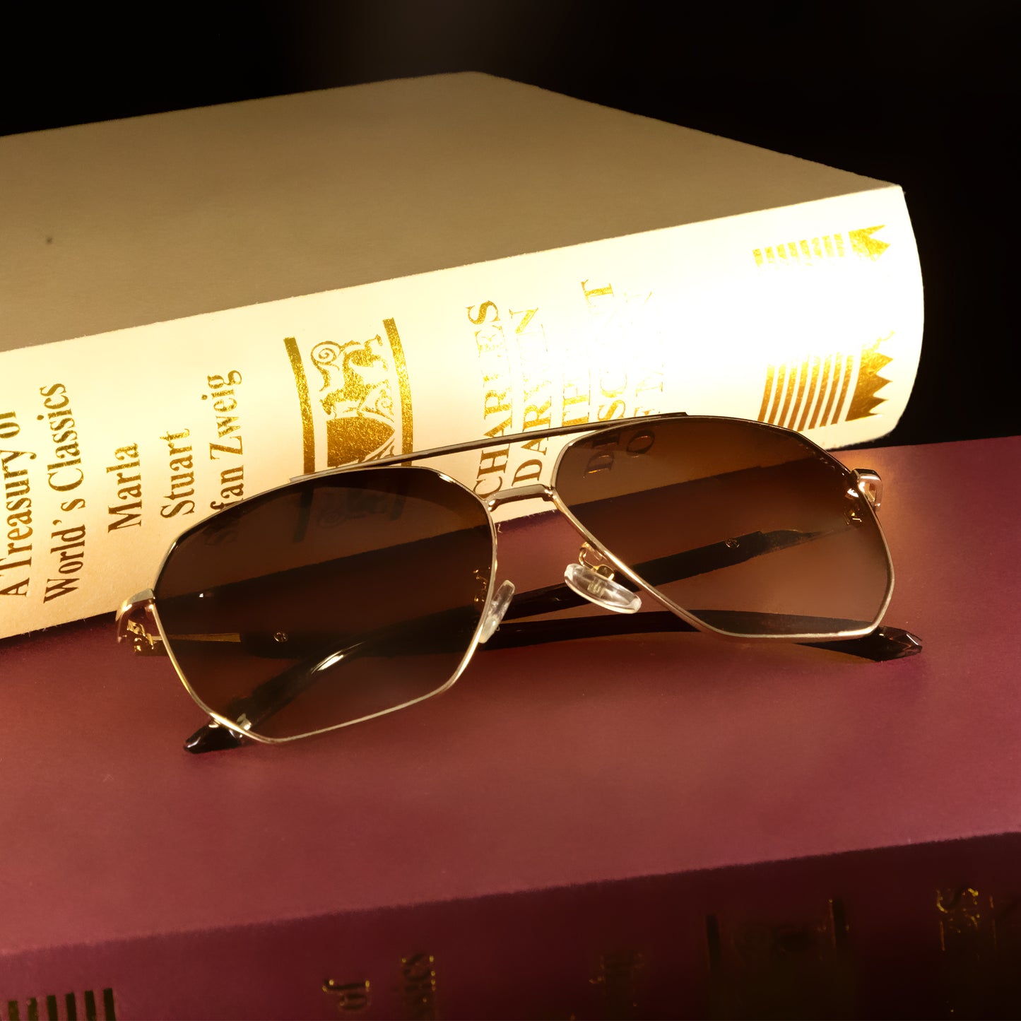 Climox Gold And Brown D12 Edition Sunglasses