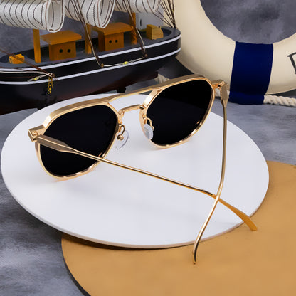 New  Orbix 002 Gold And Black Unisex Sunglasses