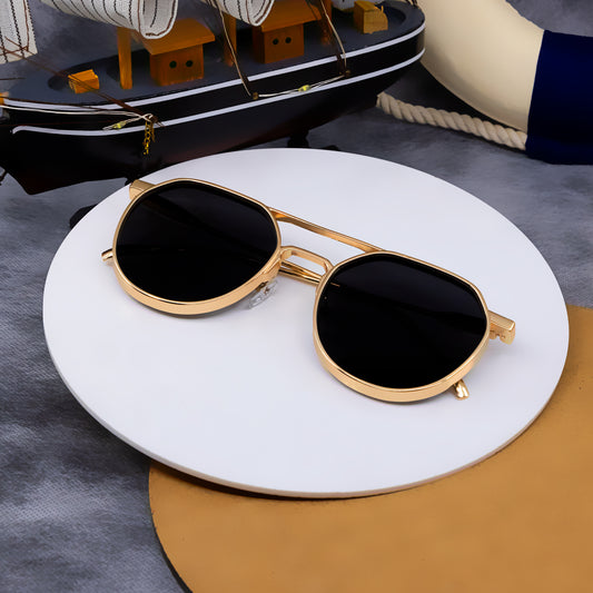 New  Orbix 002 Gold And Black Unisex Sunglasses