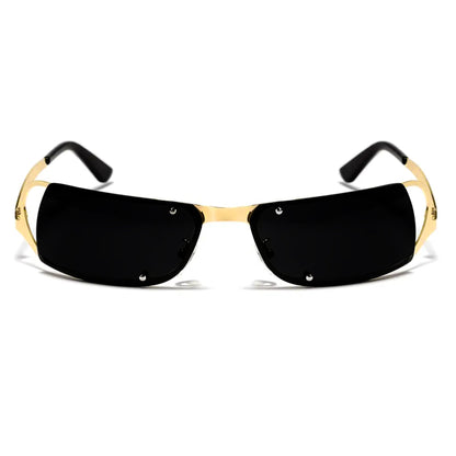 Mokon Gold And Black Unisex Sunglasses