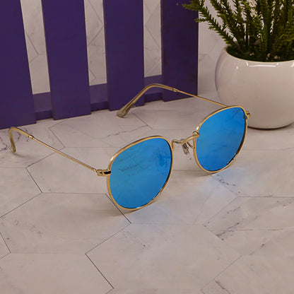 Impact 003 Gold And Blue Mercury Edition Sunglasses