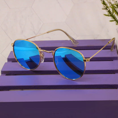 Impact 003 Gold And Blue Mercury Edition Sunglasses