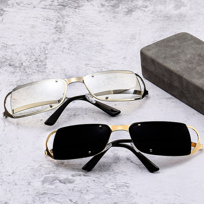 Mokon Gold And Black Unisex Sunglasses