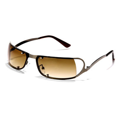 Mokon Black And Brown Gradient Unisex Sunglasses