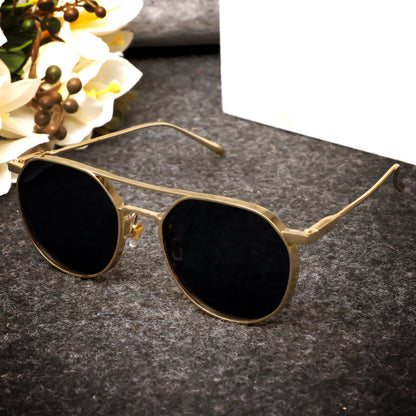 Classic Gold And Black Unisex Sunglasses