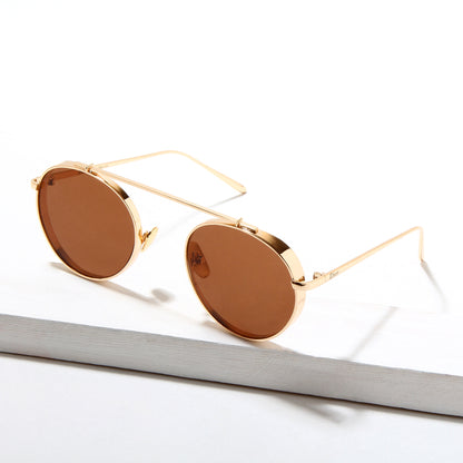 Laomi 003 Gold And Brown Sunglasses